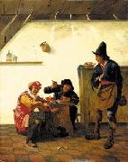 Peasants smoking and making music in an inn johan